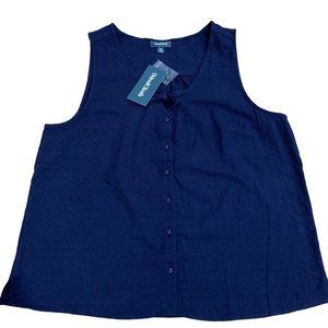 Modcloth Women sleeveless blouse size XL V neck NWT cotton top